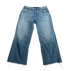 HUDSON JEANS Sloane Extreme Baggy Denim Jeans Women's Size 27 Frayed Hems Light